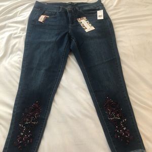 COPY - NWT embroidered ankle jeans